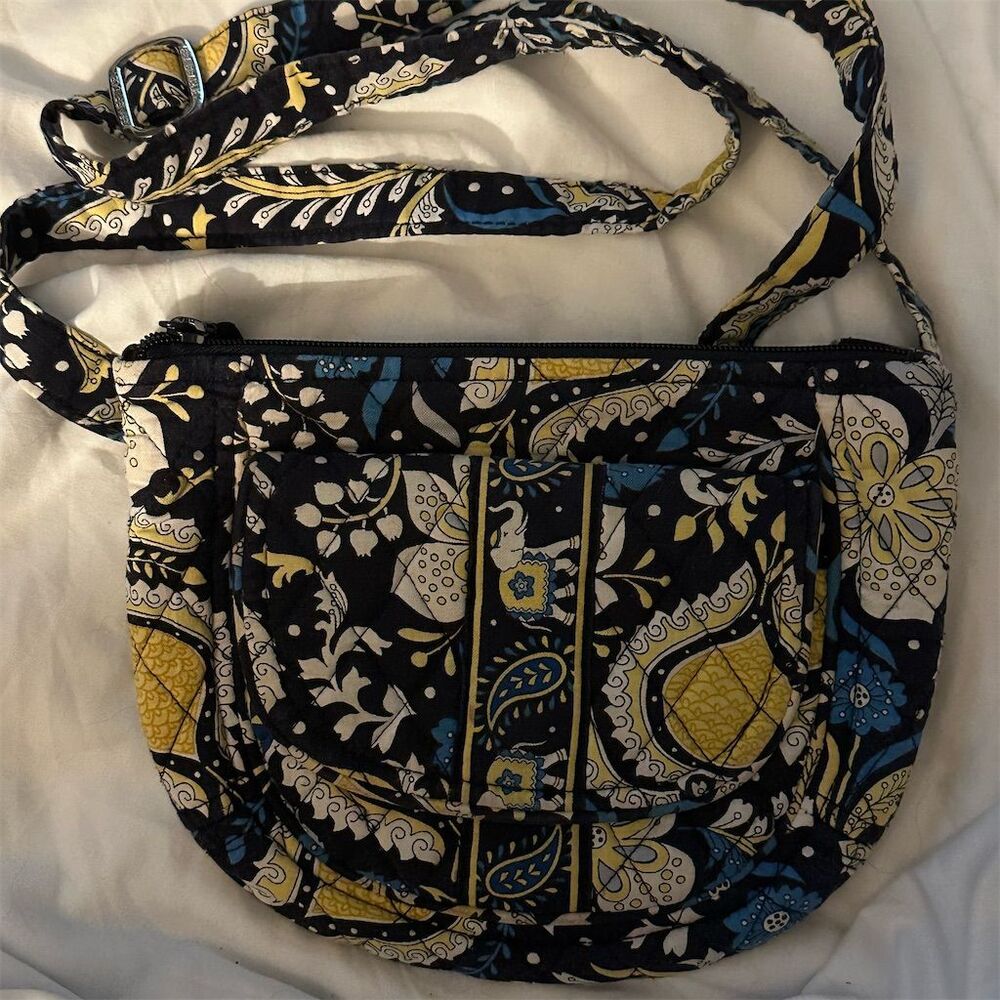 Vera Bradley Ellie Blue Floral Paisley Crossbody Bag Multicolor